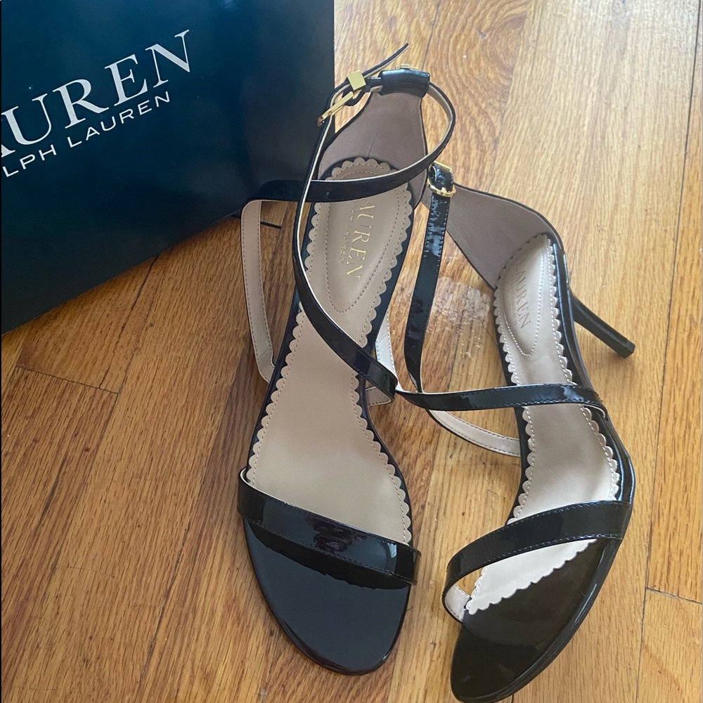 New!🔥 Lauren Ralph Lauren Paten Black Sandals 8.5
